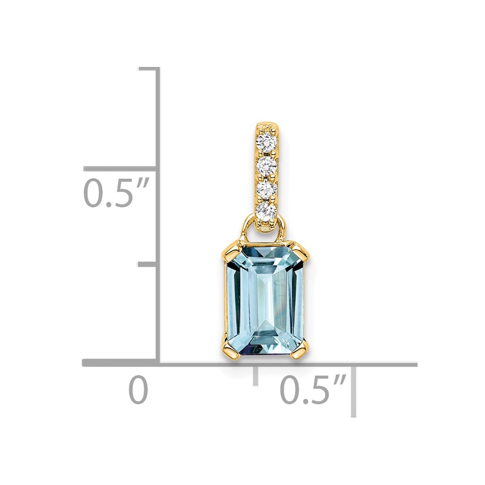 14K Aquamarine and Diamond Pendant (PM7410-AQ-004-YA)