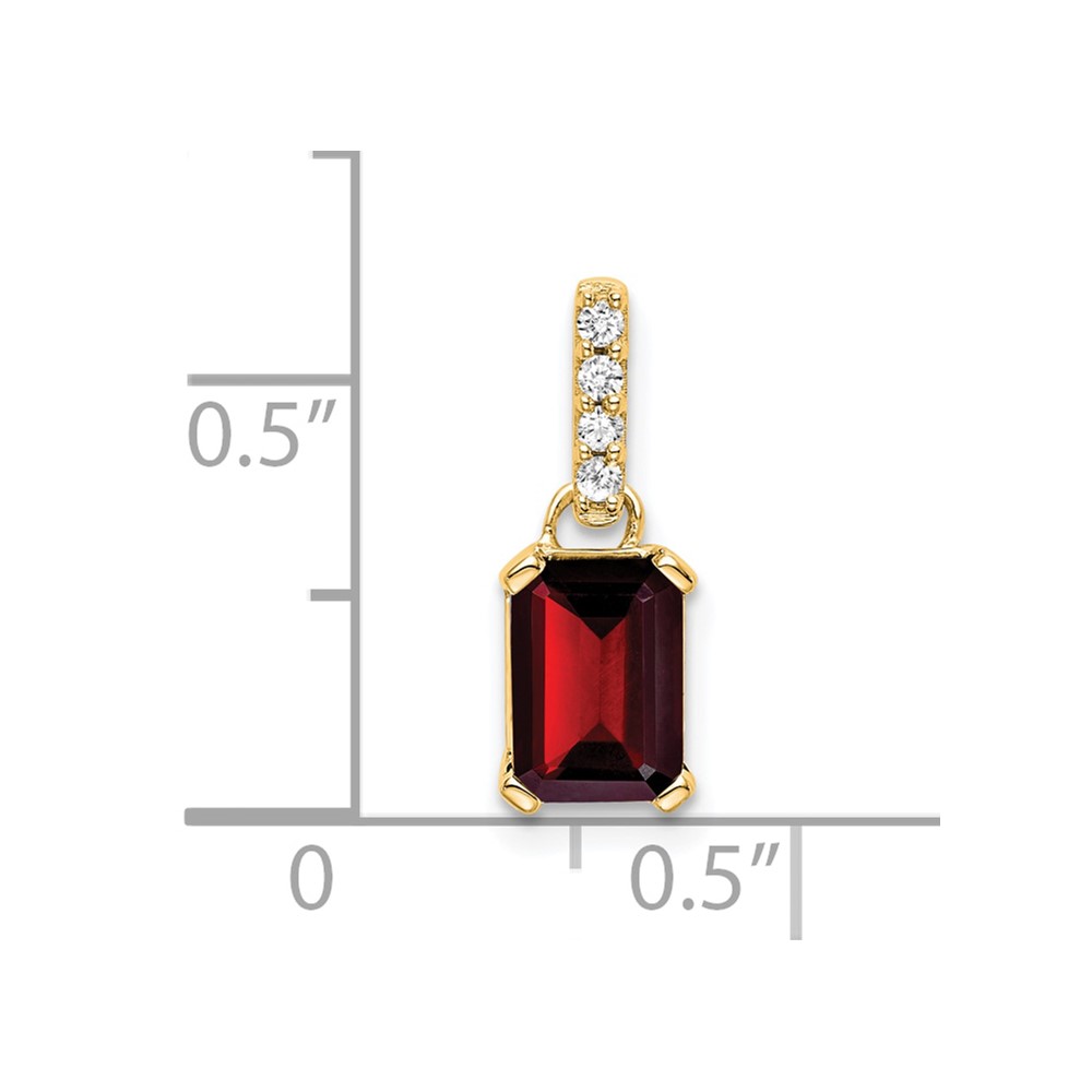 10k Yellow Gold Garnet and Diamond Pendant (PM7410-GA-004-1YA)