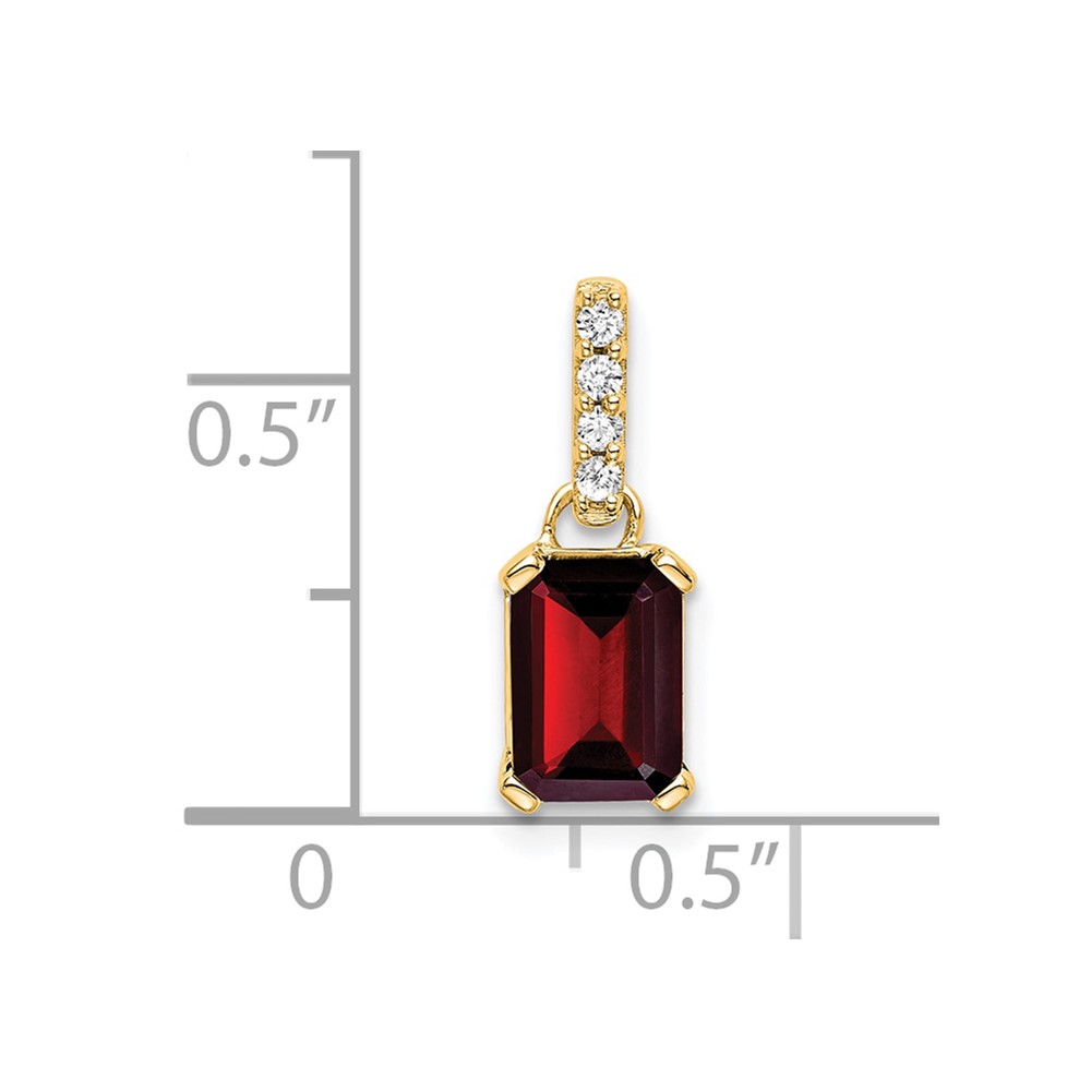 14K Garnet and Diamond Pendant (PM7410-GA-004-YA)