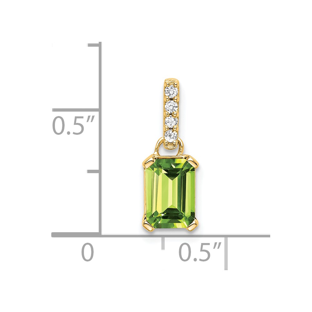 14K Peridot and Diamond Pendant (PM7410-PE-004-YA)