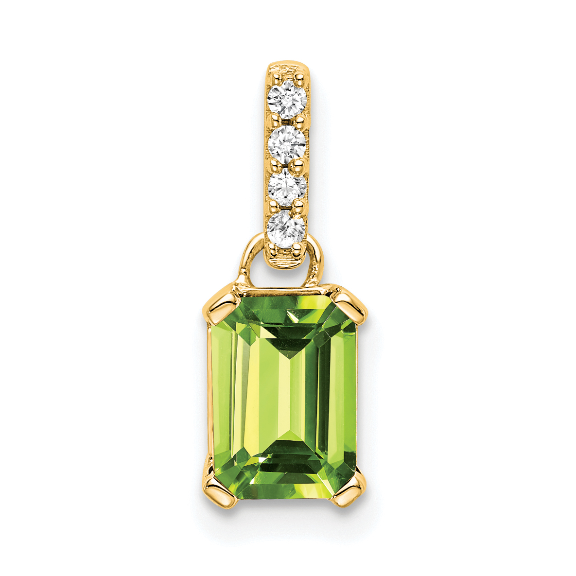 14K Peridot and Diamond Pendant (PM7410-PE-004-YA)