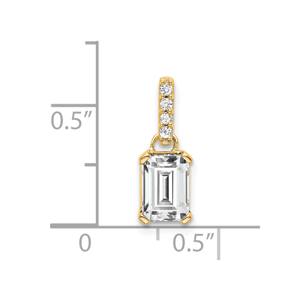 10k Yellow Gold White Topaz and Diamond Pendant (PM7410-WT-004-1YA)
