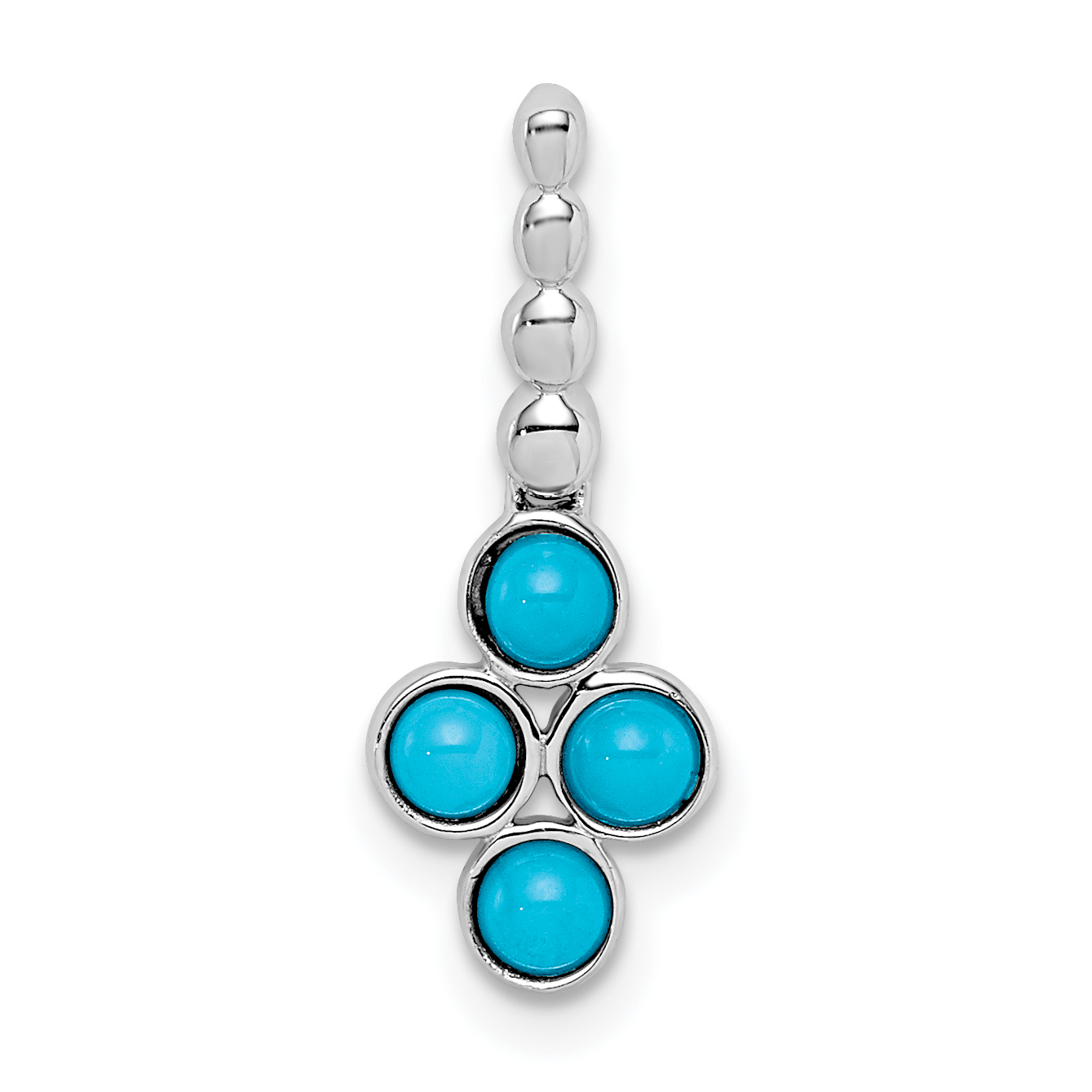 14k White Gold Turquoise Pendant (PM7414-BTQ-W)