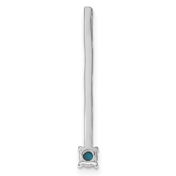 14k White Gold Turquoise and White Topaz Slide Fits up to 4mm Fancy Omega Only