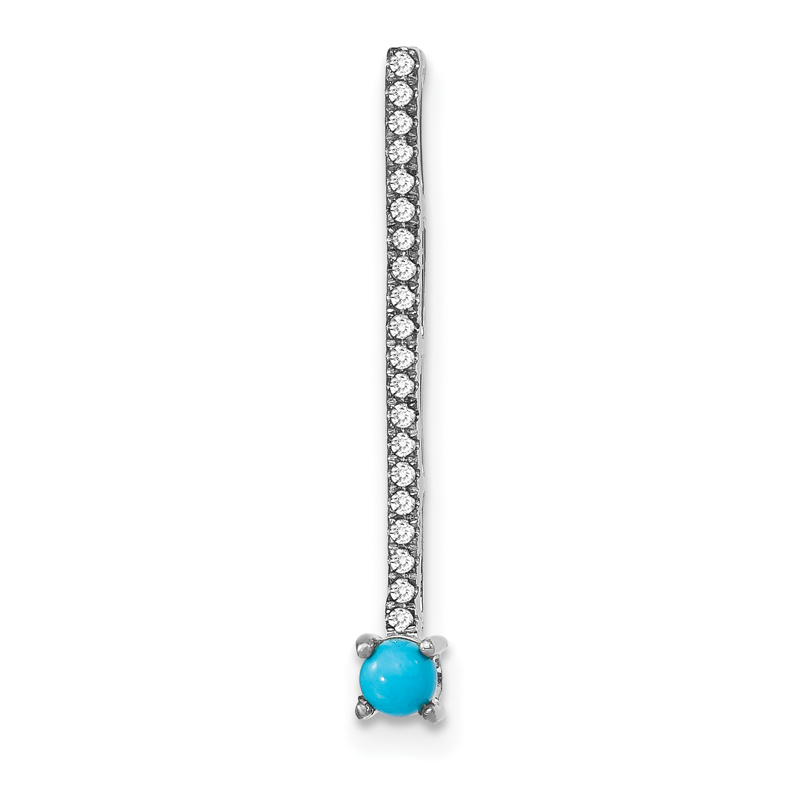 14k White Gold Turquoise and White Topaz Pendant (PM7415-BTQ-W)