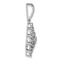 14K White Gold 2.50 Carat Lab Grown Diamond VS SI G+ Complete Cluster Pendant view 2