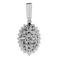 14K White Gold 2.50 Carat Lab Grown Diamond VS SI G+ Complete Cluster Pendant view 3