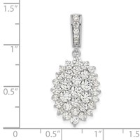 14K White Gold 2.50 Carat Lab Grown Diamond VS SI G+ Complete Cluster Pendant view 4