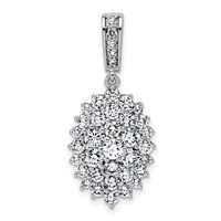 14K White Gold 2.50 Carat Lab Grown Diamond VS SI G+ Complete Cluster Pendant view 1