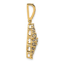14K Yellow Gold 2.50 Carat Lab Grown Diamond VS SI G+ Complete Cluster Pendant view 2