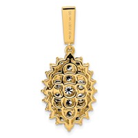14K Yellow Gold 2.50 Carat Lab Grown Diamond VS SI G+ Complete Cluster Pendant view 3