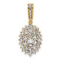 14K Yellow Gold 2.50 Carat Lab Grown Diamond VS SI G+ Complete Cluster Pendant view 1