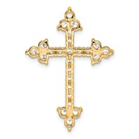 14K Yellow Gold 1.50 Carat Lab Grown Diamond VS SI+ G+ Complete Cross Pendant view 3