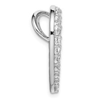 14K White Gold 1.50 Carat Lab Grown Diamond VS+ F+ Complete Heart Chain Slide Pendant view 2