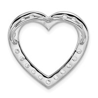 14K White Gold 1.50 Carat Lab Grown Diamond VS+ F+ Complete Heart Chain Slide Pendant view 3