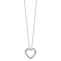 14K White Gold 1.38 Carat Lab Grown Diamond VS SI+ G+ Complete Heart Necklace, 18" view 2