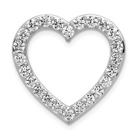 14K White Gold 1.50 Carat Lab Grown Diamond VS+ F+ Complete Heart Chain Slide Pendant view 1