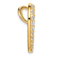 14K Yellow Gold 1.50 Carat Lab Grown Diamond VS+ F+ Complete Heart Chain Slide Pendant view 2