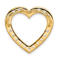 14K Yellow Gold 1.50 Carat Lab Grown Diamond VS+ F+ Complete Heart Chain Slide Pendant view 3