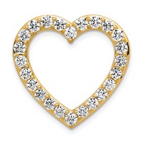 14K Yellow Gold 1.50 Carat Lab Grown Diamond VS+ F+ Complete Heart Chain Slide Pendant view 1