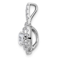 14K White Gold 1.50 Carat Lab Grown Diamond VS SI+ G+ Complete Double Halo Pendant view 2