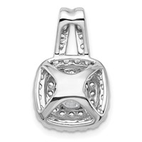 14K White Gold 1.50 Carat Lab Grown Diamond VS SI+ G+ Complete Double Halo Pendant view 3
