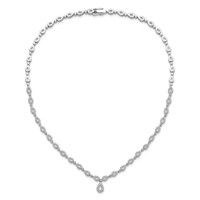 14K White Gold 2.75 Carat Lab Grown Diamond VS SI+ G+ Fashion Teardrop Necklace, 17" view 5
