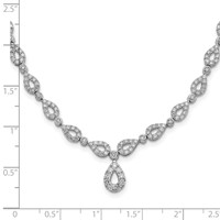 14K White Gold 2.75 Carat Lab Grown Diamond VS SI+ G+ Fashion Teardrop Necklace, 17" view 3