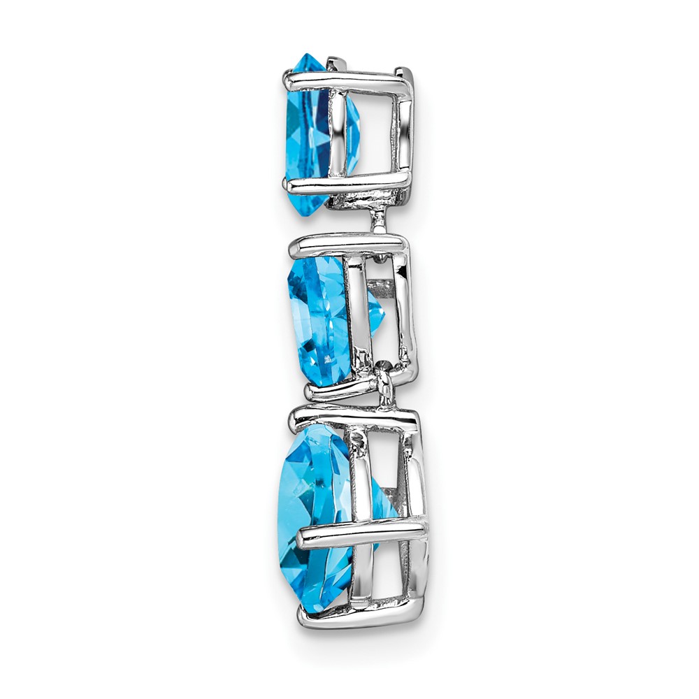 14k White Gold Blue Topaz & Sky Blue Chain Slide (PM7457-BT-W)