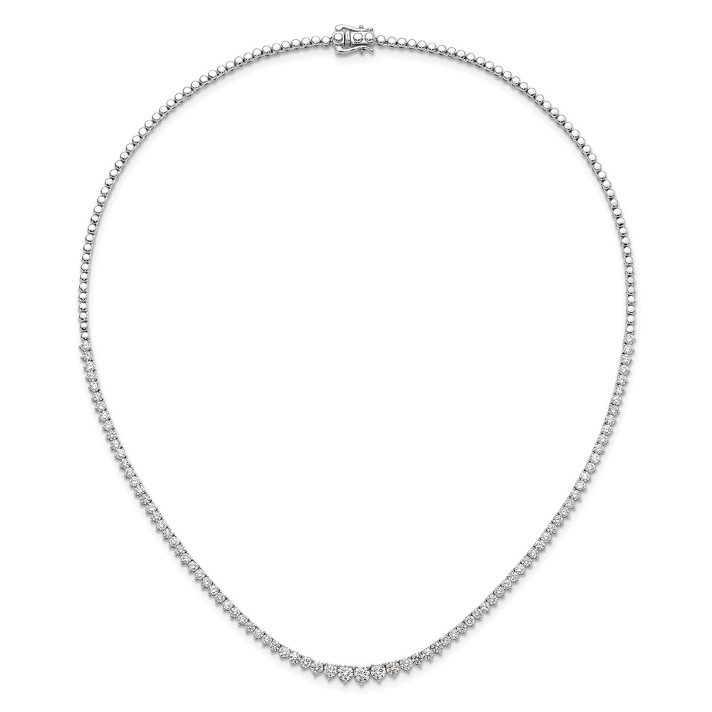 14k White Gold 6 1/2 carat Lab Grown Diamond VS/SI+ G+ Complete Round 16 inch Graduated Tennis Necklace (PM7460-600-WLG)