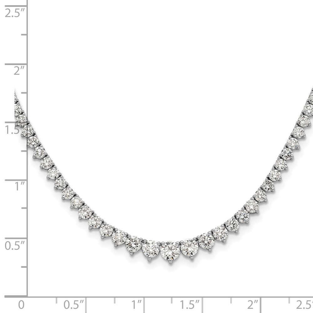 14k White Gold 6 1/2 carat Lab Grown Diamond VS/SI+ G+ Complete Round 16 inch Graduated Tennis Necklace (PM7460-600-WLG)