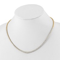 14K Yellow Gold 6.50 Carat Lab Grown Diamond VS SI+ G+ Complete Round Graduated Tennis Necklace, 16" view 3