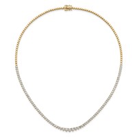 14K Yellow Gold 6.50 Carat Lab Grown Diamond VS SI+ G+ Complete Round Graduated Tennis Necklace, 16" view 4