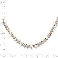 14K Yellow Gold 6.50 Carat Lab Grown Diamond VS SI+ G+ Complete Round Graduated Tennis Necklace, 16" view 5