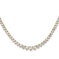 14K Yellow Gold 6.50 Carat Lab Grown Diamond VS SI+ G+ Complete Round Graduated Tennis Necklace, 16" view 1
