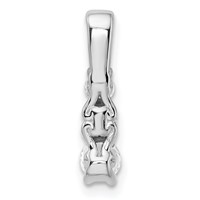 14K White Gold 0.50 Carat Lab Grown Diamond VS SI+ G+ Three Stone Chain Slide Pendant view 3