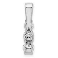 14K White Gold 1 Carat Lab Grown Diamond VS SI+ G+ Three Stone Chain Slide Pendant view 3