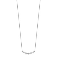 14K White Gold 0.75 Carat Lab Grown Diamond VS SI+ G+ Complete Fashion Bar Necklace, 18" view 2