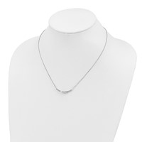 14K White Gold 0.75 Carat Lab Grown Diamond VS SI+ G+ Complete Fashion Bar Necklace, 18" view 3