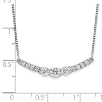 14K White Gold 0.75 Carat Lab Grown Diamond VS SI+ G+ Complete Fashion Bar Necklace, 18" view 4