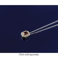 14K Two Tone 0.62 Carat Lab Grown Diamond VS SI+ G+ and Lab Created Ruby Complete Chain Slide Pendant view 3