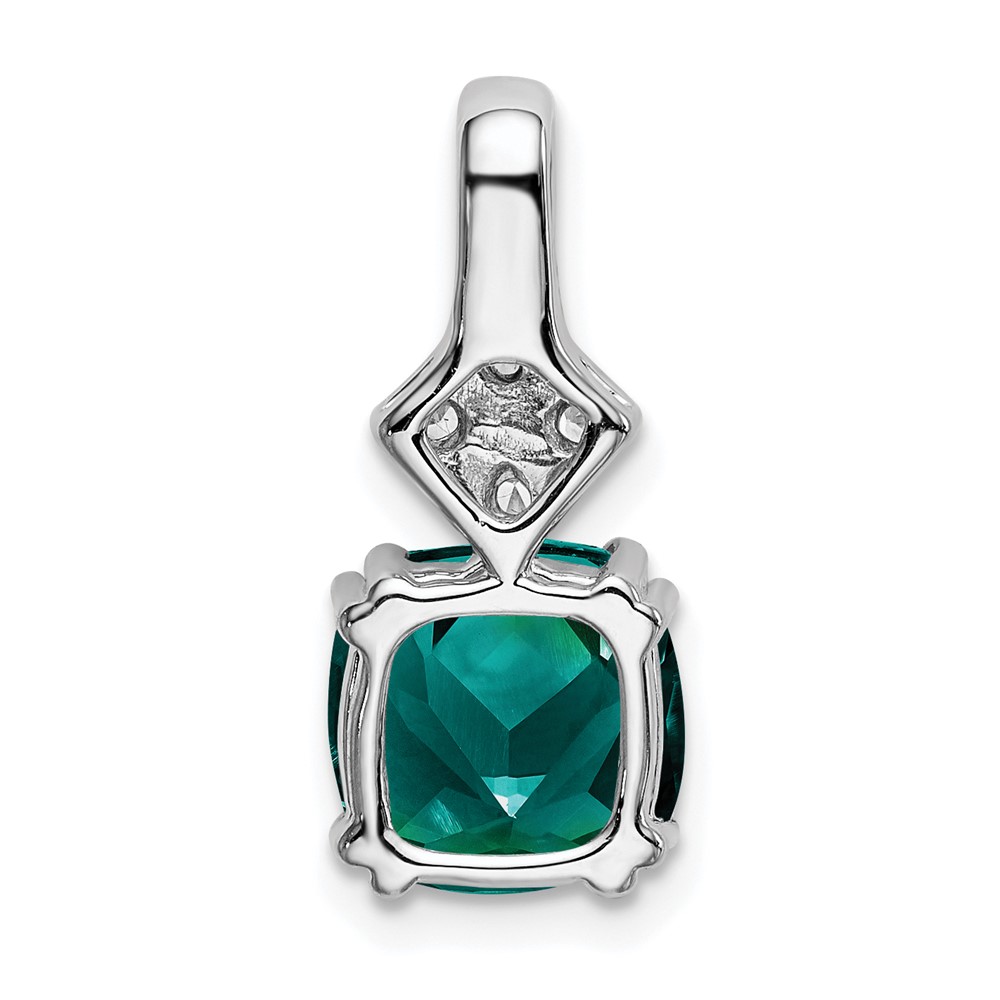 14k White Gold 1/5 carat Lab Grown Diamond VS/SI+ G+ and Lab Created Alexandrite Complete Pendant (PM7515-CAX-020-WLG)