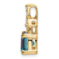 14K Yellow Gold 0.20 Carat Lab Grown Diamond VS SI+ G+ and Lab Created Alexandrite Complete Pendant view 2