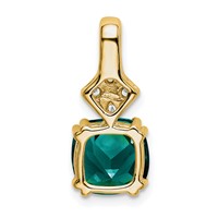 14K Yellow Gold 0.20 Carat Lab Grown Diamond VS SI+ G+ and Lab Created Alexandrite Complete Pendant view 3