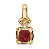 14K Yellow Gold 0.20 Carat Lab Grown Diamond VS SI+ G+ and Lab Created Ruby Complete Pendant view 3