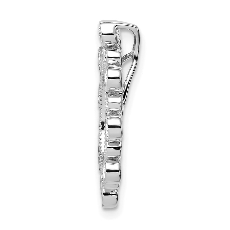 14K White Gold Lab Grown Diamond VS/SI+ G+ Fancy Teardrop Chain Slid