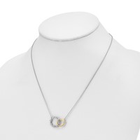 14K Two-tone 0.38 Carat Lab Grown Diamond VS SI+ G+ Interlocking Circle Necklace, 18" view 3