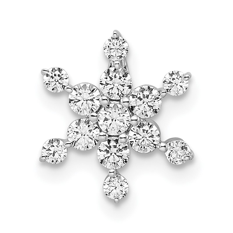 14k White Gold 1/2 carat Lab Grown Diamond VS/SI+ G+ Complete Star Chain Slide Pendant