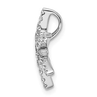 14K White Gold 0.50 Carat Lab Grown Diamond VS SI+ G+ Complete Chain Slide Pendant view 2