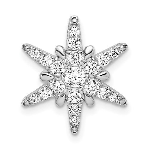 14K White Gold 0.50 Carat Lab Grown Diamond VS SI+ G+ Complete Chain Slide Pendant